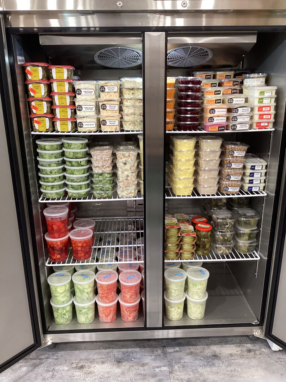 Refrigeration stocked with rescued food